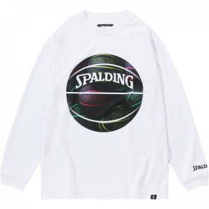 spalding(スポルディング)JR L/STシャツ ボールプリントバスケットロングTシャツ J(sjt23155-2010)