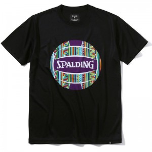 spalding(スポルディング)バレーTシャツ アフリカントライバルボールバレー 半袖 Tシャツ(smt22071v-1000)