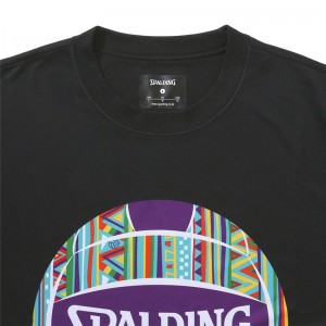 spalding(スポルディング)バレーTシャツ アフリカントライバルボールバレー 半袖 Tシャツ(smt22071v-1000)