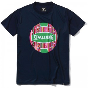 spalding(スポルディング)バレーTシャツ アフリカントライバルボールバレー 半袖 Tシャツ(smt22071v-5400)