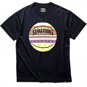 spalding(スポルディング)Tシャツ ボヘミアンボールバスケット半袖Tシャツ(smt22108-1000)