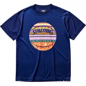 spalding(スポルディング)Tシャツ ボヘミアンボールバスケット半袖Tシャツ(smt22108-5400)