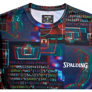 spalding(スポルディング)Tシャツ デジタルノイズバスケット半袖Tシャツ(smt22116-1000)