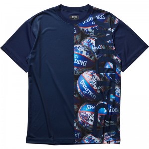spalding(スポルディング)Tシャツ ボールプリントバスケット半袖Tシャツ(smt22124-5400)