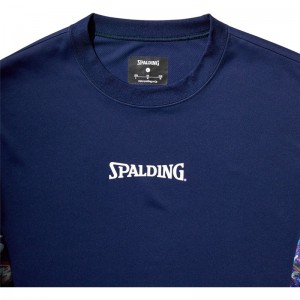 spalding(スポルディング)L/STシャツ ボールプリント サイドバスケット長袖Tシャツ(smt22125-5400)