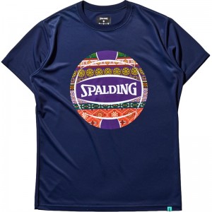 spalding(スポルディング)バレーボール Tシャツ ボヘミアンボールバレー半袖Tシャツ(smt22181v-5400)