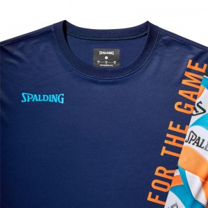 spalding(スポルディング)バレーボール Tシャツ ボールプリントバレー半袖Tシャツ(smt22184v-5400)