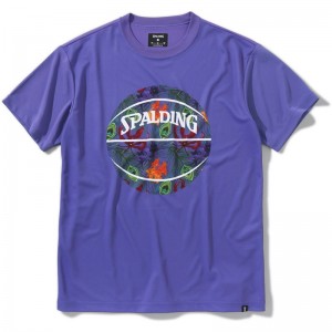 spalding(スポルディング)Tシャツ トロピクスボールプリントバスケット 半袖Tシャツ(smt23004-9200)