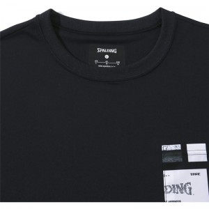 spalding(スポルディング)Tシャツ デジタルコラージュポケットバスケット 半袖Tシャツ(smt23011-1000)