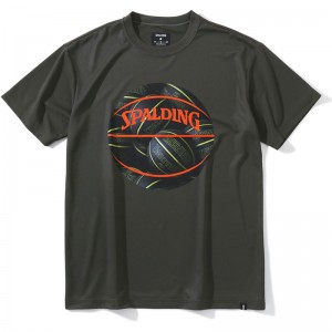 spalding(スポルディング)Tシャツ ボールプリントバスケット 半袖Tシャツ(smt23014-3900)