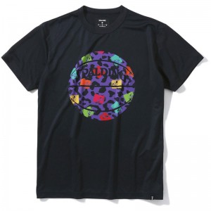 spalding(スポルディング)Tシャツ MTV レオパード ボールプリバスケット 半袖Tシャツ(smt23029m-1000)