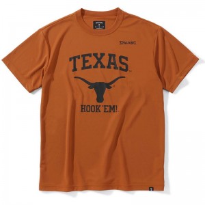 spalding(スポルディング)Tシャツ テキサス ロゴ HOOK'EMバスケット 半袖Tシャツ(smt23043tx-7400)