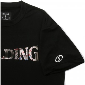 spalding(スポルディング)Tシャツ ボールプリント ロゴバスケット 半袖Tシャツ(smt23122-1000)