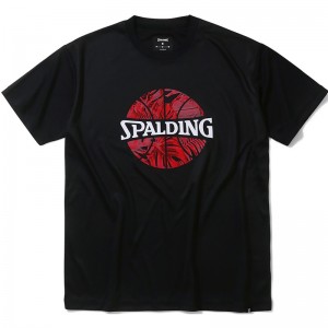 spalding(スポルディング)Tシャツ ネオン トロピカル ボール プリバスケット半袖 Tシャツ(smt24008-1000)