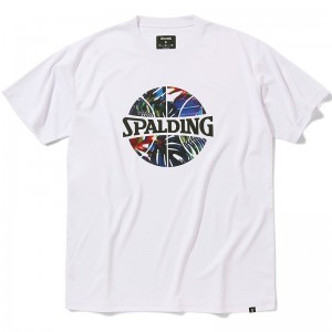 spalding(スポルディング)Tシャツ ネオン トロピカル ボール プリバスケット半袖 Tシャツ(smt24008-2000)