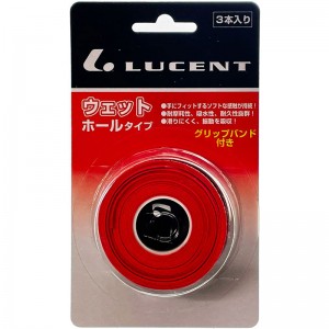 LUCENT(ルーセント)グリップテープ3本入(ラバーバンド付) レッドテニス グッズ その他(xle5241)