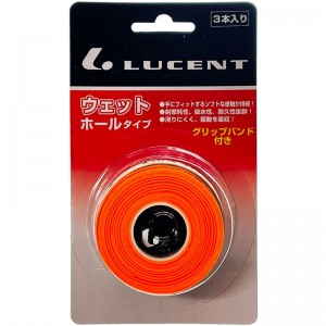 LUCENT(ルーセント)グリップテープ3本入(ラバーバンド付) オレンジテニス グッズ その他(xle5242)