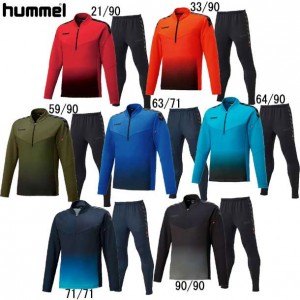 ヒュンメル hummelチームハーフジップジャッケット・テックパンツトレーニングシャツ 上下セット(HAT2082H HAT8082)