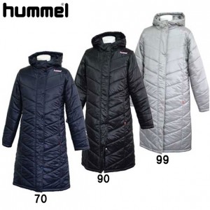 ヒュンメル hummelピットスポーツ限定 レディース パデッドロングコートピットスポーツ コラボ商品中綿 ベンチコート(HLW8081KM)