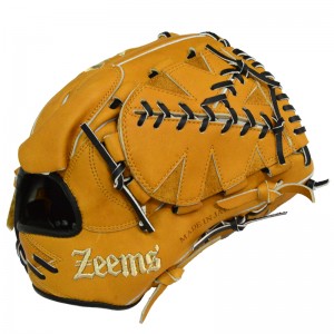 ジームス Zeems 限定 軟式グラブ 三方親 投手用 ZEEMS型ロゴ 野球 軟式 グローブ グラブ 一般  24AW(KG-24ZPBN2-ZEEMS-GD)