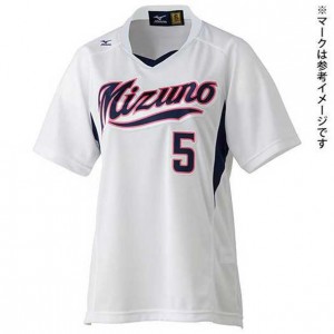 ミズノ MIZUNOゲームシャツ(レディース ソフトボール) (14ホワイト×ネイビー)ソフトボール ウェア(12jc4f7014)