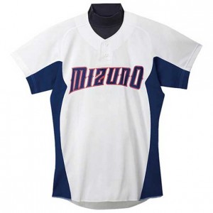 ミズノ MIZUNO練習用シャツ (16ホワイト×パステルネイビー)野球 ウェア 練習用ユニフォーム(12jc5f4216)