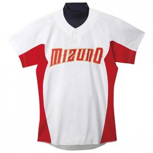 ミズノ MIZUNO練習用シャツ (62ホワイト×レッド)野球 ウェア 練習用ユニフォーム(12jc5f4262)