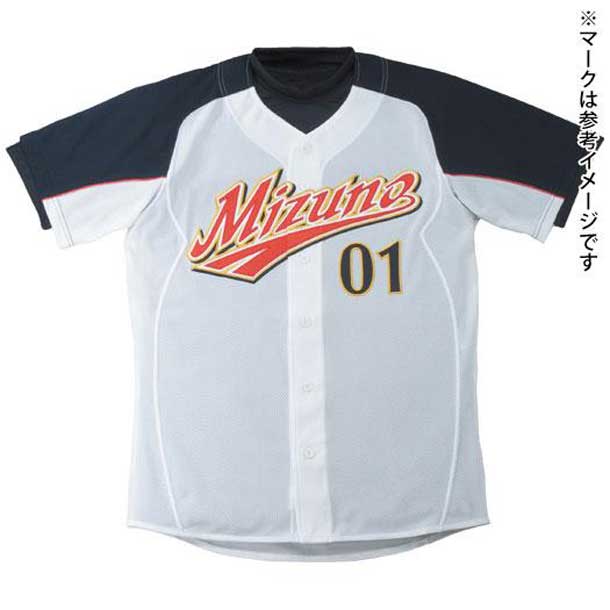 ミズノ MIZUNO ナショナルチームモデルシャツ(野球) (01ホワイト×ネイビー×レッド) 野球 ウェア ユニフォームシャツ (52MW89001)